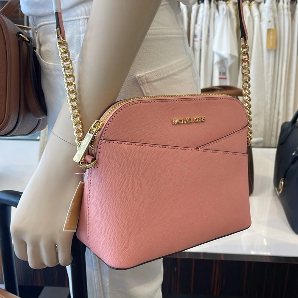 MICHAEL KORS  Jet Set Travel Medium Dome Crossbody Bag XCROSS XBODY Primrose NWT